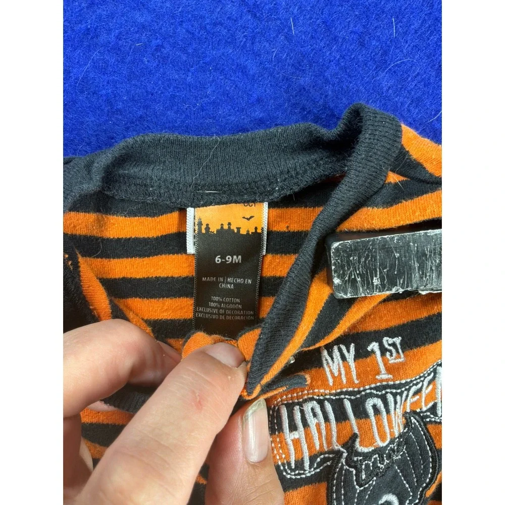 Halloween Baby Unbranded My 1st Halloween Sleeper 6-9M Orange Black Striped